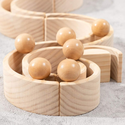 Montessori Wooden Rainbow Balls | 6-Piece Toddler Toy.