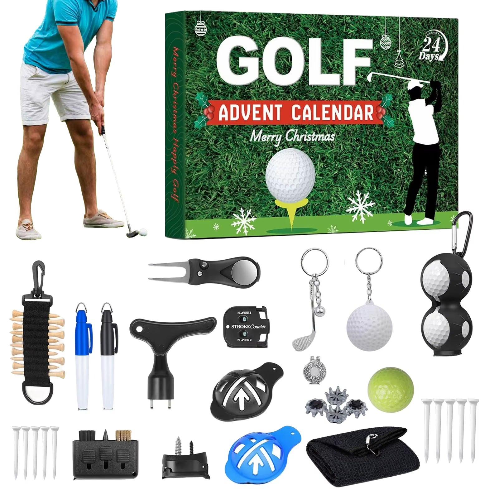 Luxury Golf Advent Calendar – 24 Days of Premium Accessories, Christmas Countdown Gift Box for Golf Enthusiasts.