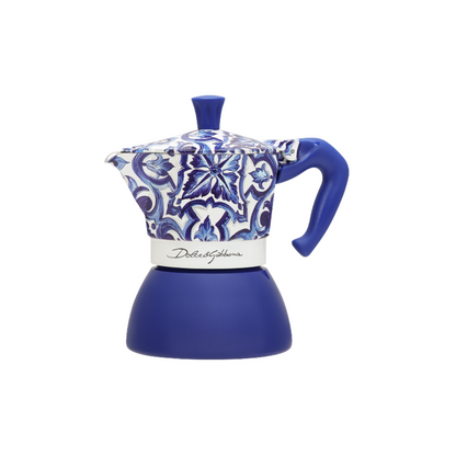 Elegant Bialetti coffee maker paired with Dolce&Gabbana luxury style for a sophisticated lifestyle experience.