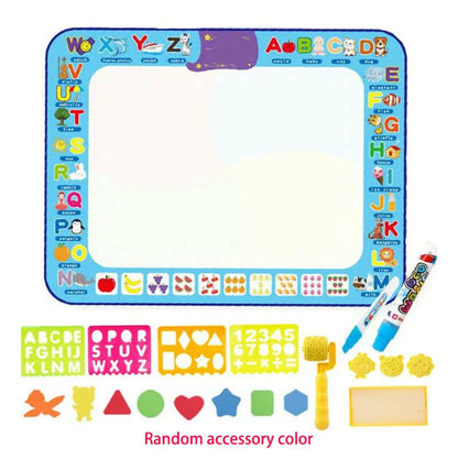 Magic Water Drawing Mat - Reusable Coloring Doodle Board with Pens for Kids - Montessori Educational Toy.