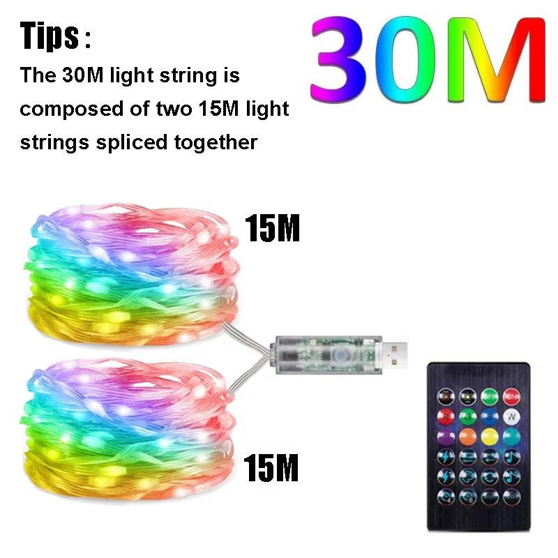 Smart RGBIC LED String Lights with App & Remote – 2–30M Dreamcolor Fairy Lights for Indoor & Outdoor Décor.