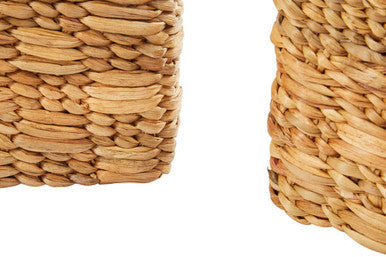 Set of 3 Natural Water Hyacinth Storage Baskets.