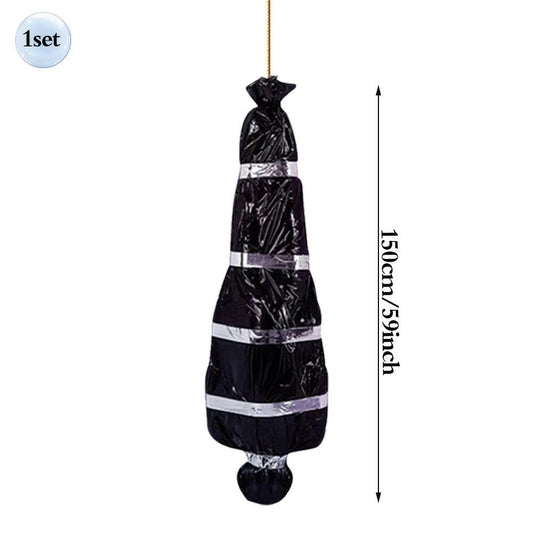 59Inch Halloween Corpse Props Set Outdoor Yard Creepy Shroud Decoration Horror Bloody Body Bag Haunted House Hanging Decorations