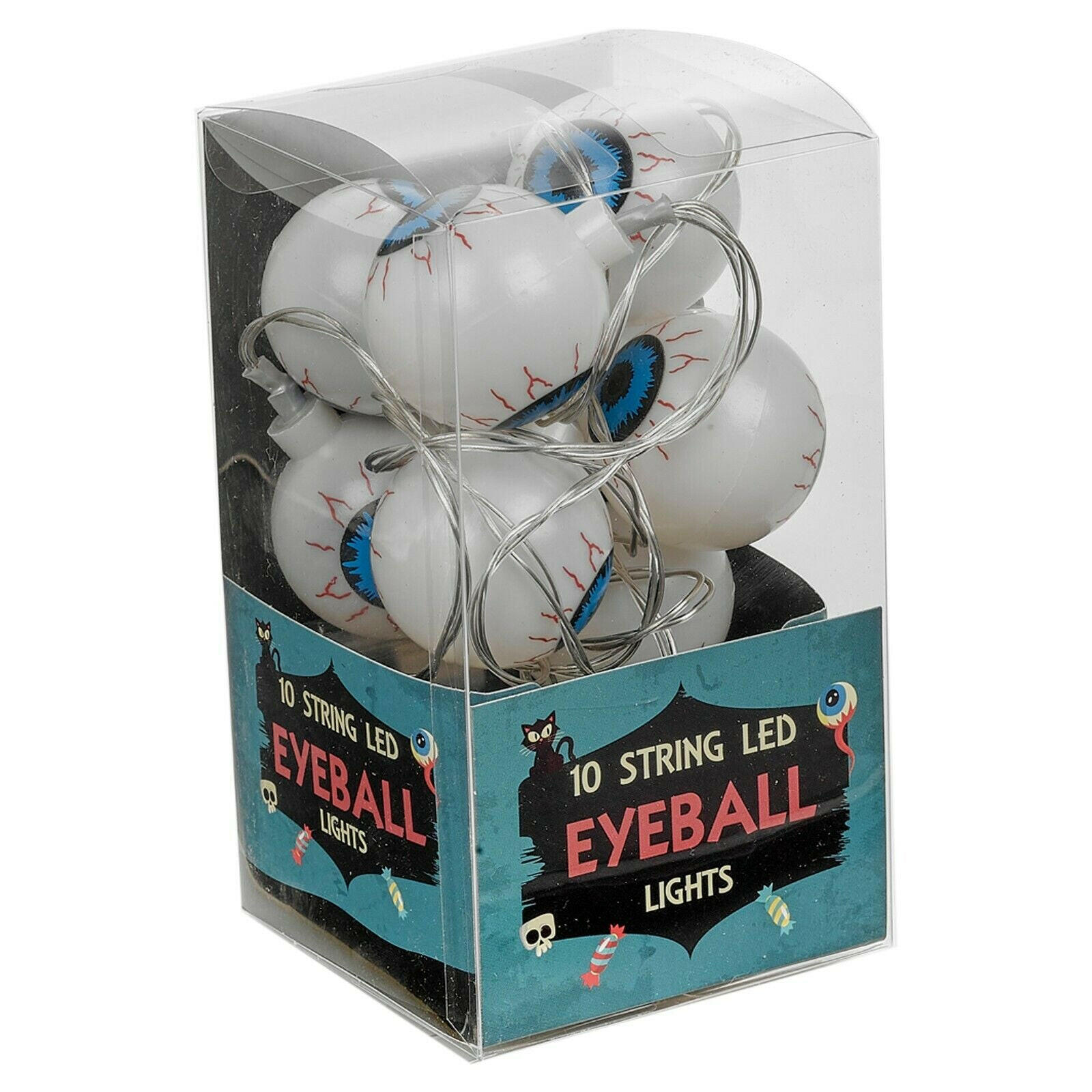 2025 Halloween LED String Lights – 20 Battery-Powered Pumpkin & Spooky Eye Bulbs for Indoor/Outdoor Party Decor