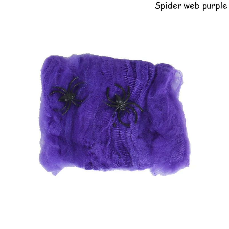 Stretchy Artificial Spider Web – Multi-Color Cobwebs for Halloween Party & Haunted House Decor (20g/40g)