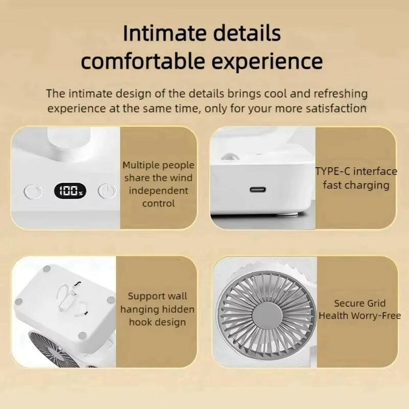 Premium Dual-Head Desktop Fan – Ultimate Cooling with Smart Rotation.