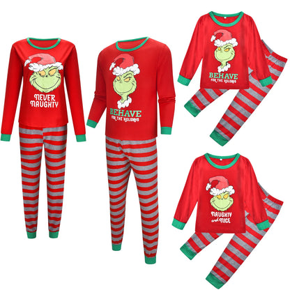 Matching Grinch Christmas family pajamas set for adults, kids, and babies