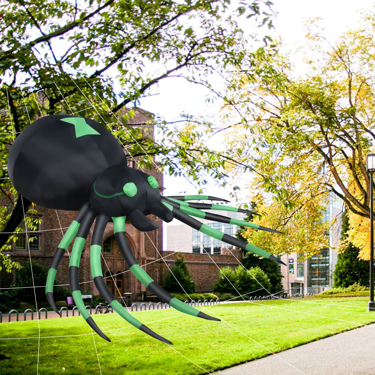 1.8m Halloween Inflatable Spider – LED‑Lit Outdoor Decoration