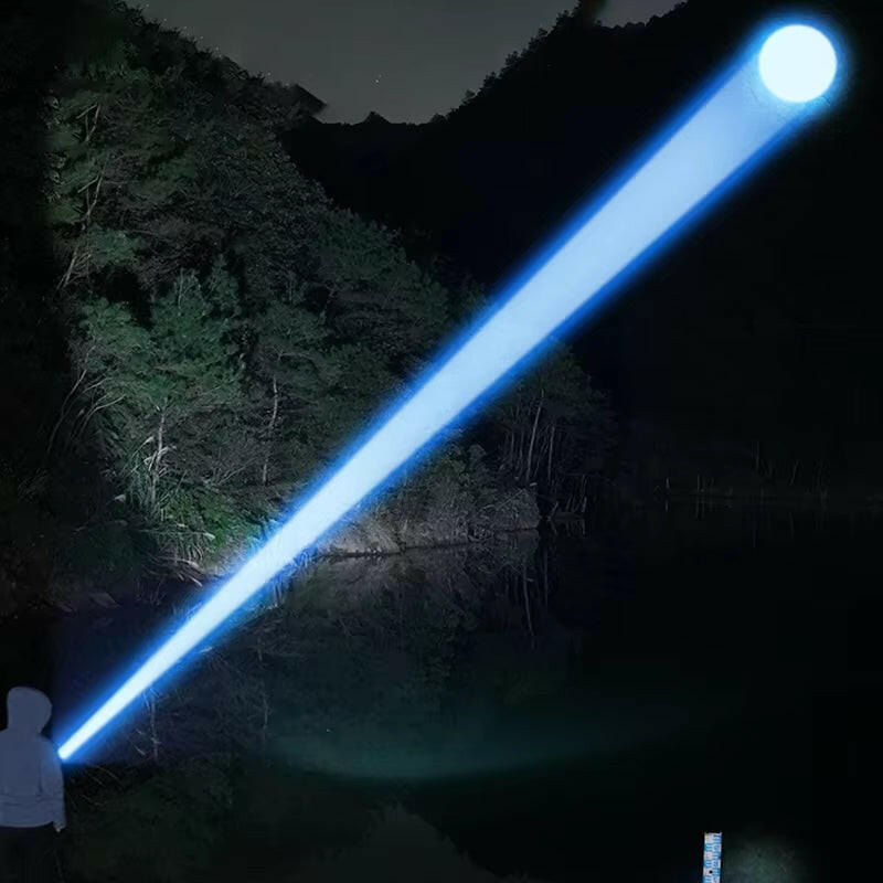 Unleash the Power: 10,000,000 Lumen Ultra-Bright Long-Range Flashlight - 5,000M Beam & IPX6 Waterproof for Ultimate Outdoor Adventures, Security & Emergencies!.