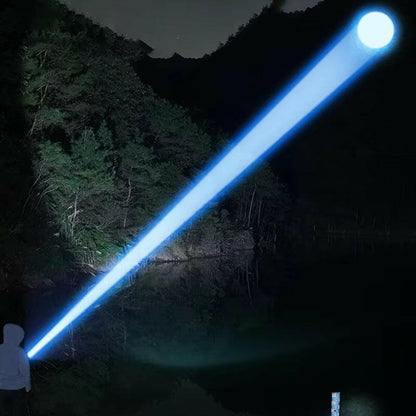 Unleash the Power: 10,000,000 Lumen Ultra-Bright Long-Range Flashlight - 5,000M Beam & IPX6 Waterproof for Ultimate Outdoor Adventures, Security & Emergencies!.