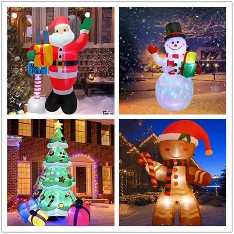 Christmas Inflatable  Decorations – LED-Lit Outdoor / Indoor Ornaments Featuring Santa, Snowmen, Trees, Bears & Gingerbread Characters.