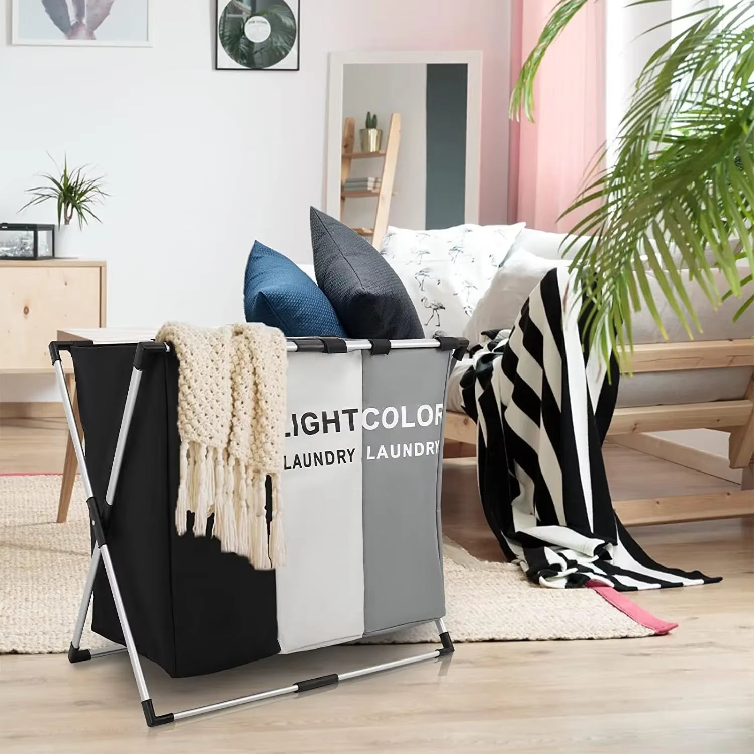 Foldable Laundry Basket – Waterproof Oxford Fabric, 1/3 Basket Organizer