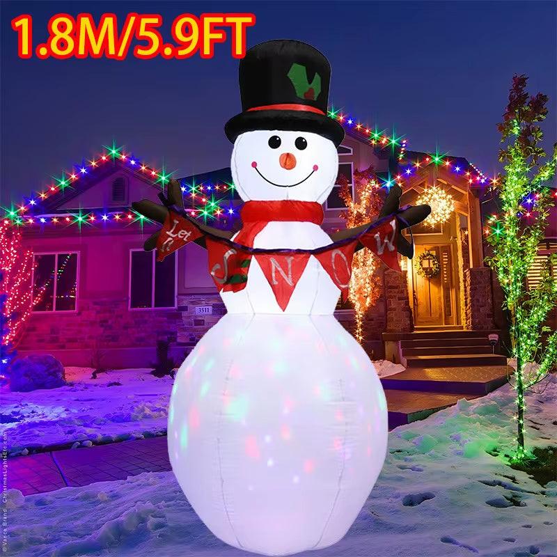 Christmas Inflatable  Decorations – LED-Lit Outdoor / Indoor Ornaments Featuring Santa, Snowmen, Trees, Bears & Gingerbread Characters.