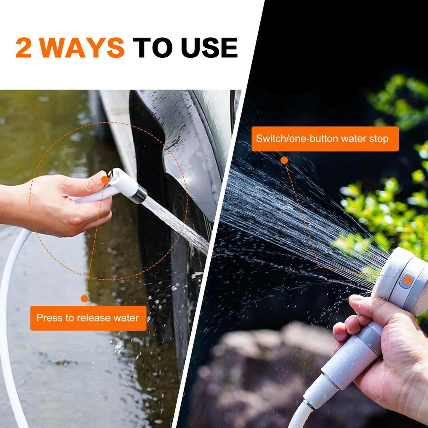 Rechargeable Portable Camping Shower with Smart Digital Pump - No Electricity Required