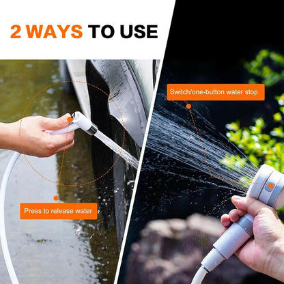 Rechargeable Portable Camping Shower with Smart Digital Pump - No Electricity Required