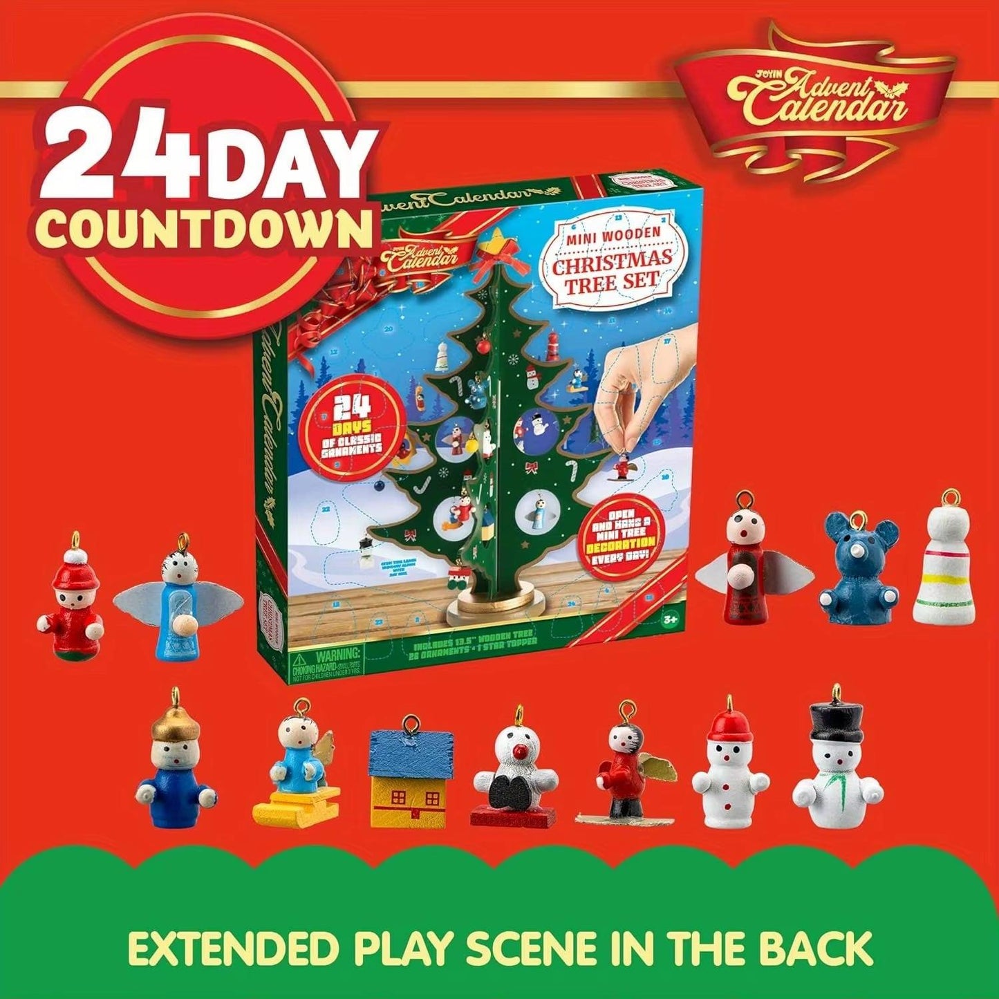 Reusable Wooden Advent Calendar – 24‑Day Christmas Countdown Tree.
