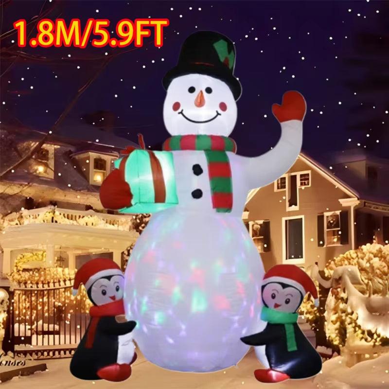 Christmas Inflatable  Decorations – LED-Lit Outdoor / Indoor Ornaments Featuring Santa, Snowmen, Trees, Bears & Gingerbread Characters