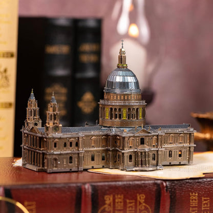 3D Metal Puzzle for Adult Saint Paul'S Cathedral, Assembled Religious Architecture Notre Dame Cathedral Model Kits Miniature Building, Birthday Gift Home Decor