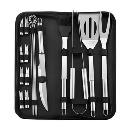 Ultimate Grillmaster Kit | Stainless Steel BBQ Tools | Portable Case .