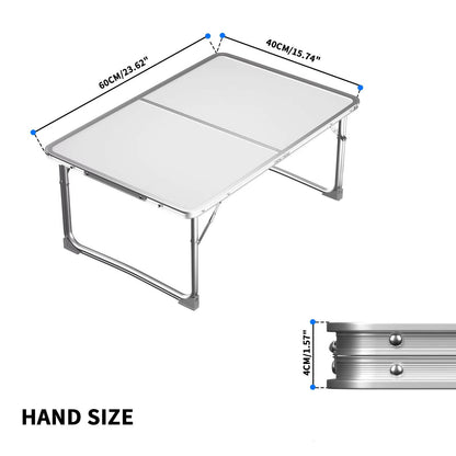 Compact Aluminium Folding Picnic Table for Outdoor Use, 60x40x26 cm.