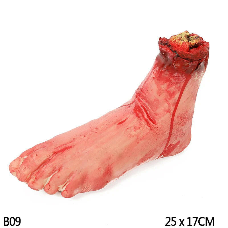 Horror Halloween Rubber Body Part Props – Fake Hands, Legs, Hearts & Brains for Haunted House & Party Decor
