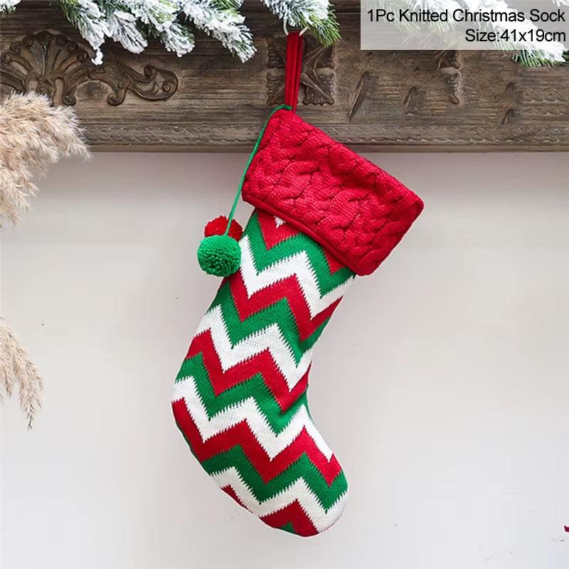 Handcrafted Knitted Christmas Stockings – Classic Holiday Décor for Gifts & Traditions.