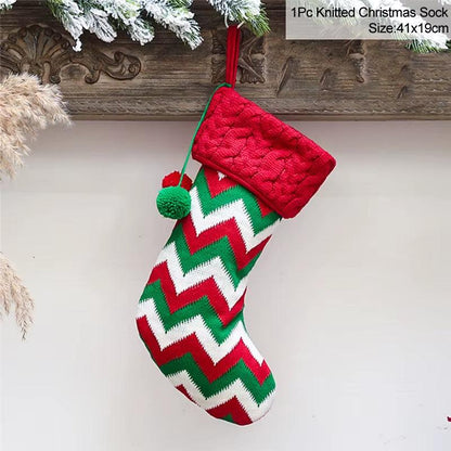 Handcrafted Knitted Christmas Stockings – Classic Holiday Décor for Gifts & Traditions.