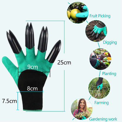 Garden gloves with built-in claws for effortless digging, planting & raking. Waterproof, breathable & protective. Perfect for gardening tasks! Durable & flexible fit.