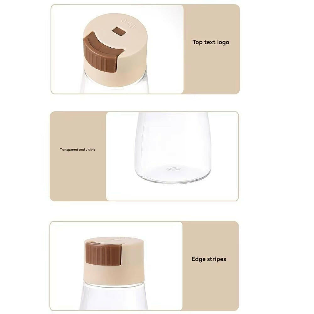 Dustproof 0.5G Press Type Seasoning Container - The Ultimate Salt Dispenser for a Tidy Kitchen!.