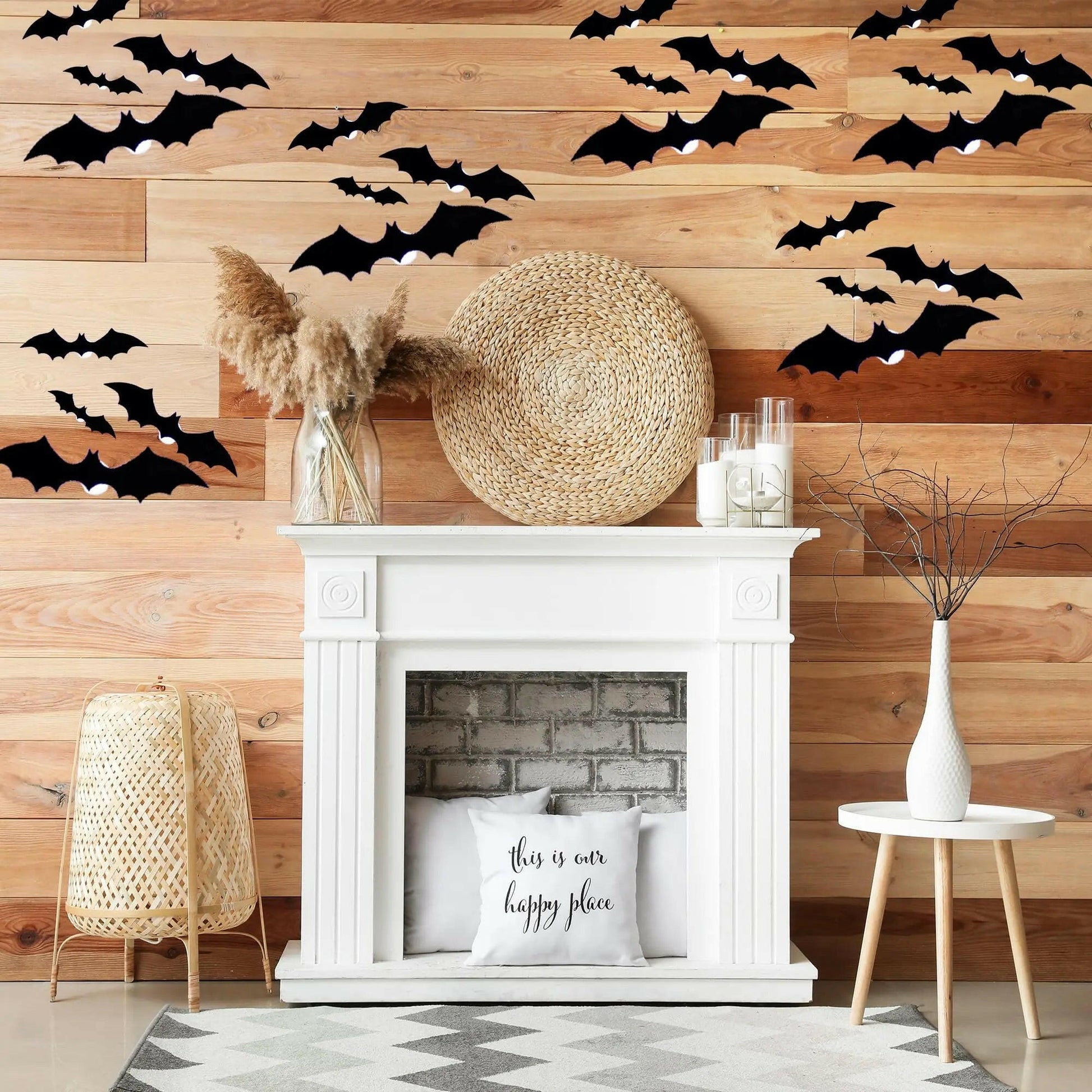 Halloween LED Bat Wall Decor - Realistic 3D PVC Bat Stickers for Indoor and Outdoor Halloween Party Decoration