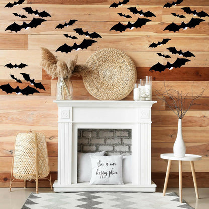 Halloween LED Bat Wall Decor - Realistic 3D PVC Bat Stickers for Indoor and Outdoor Halloween Party Decoration