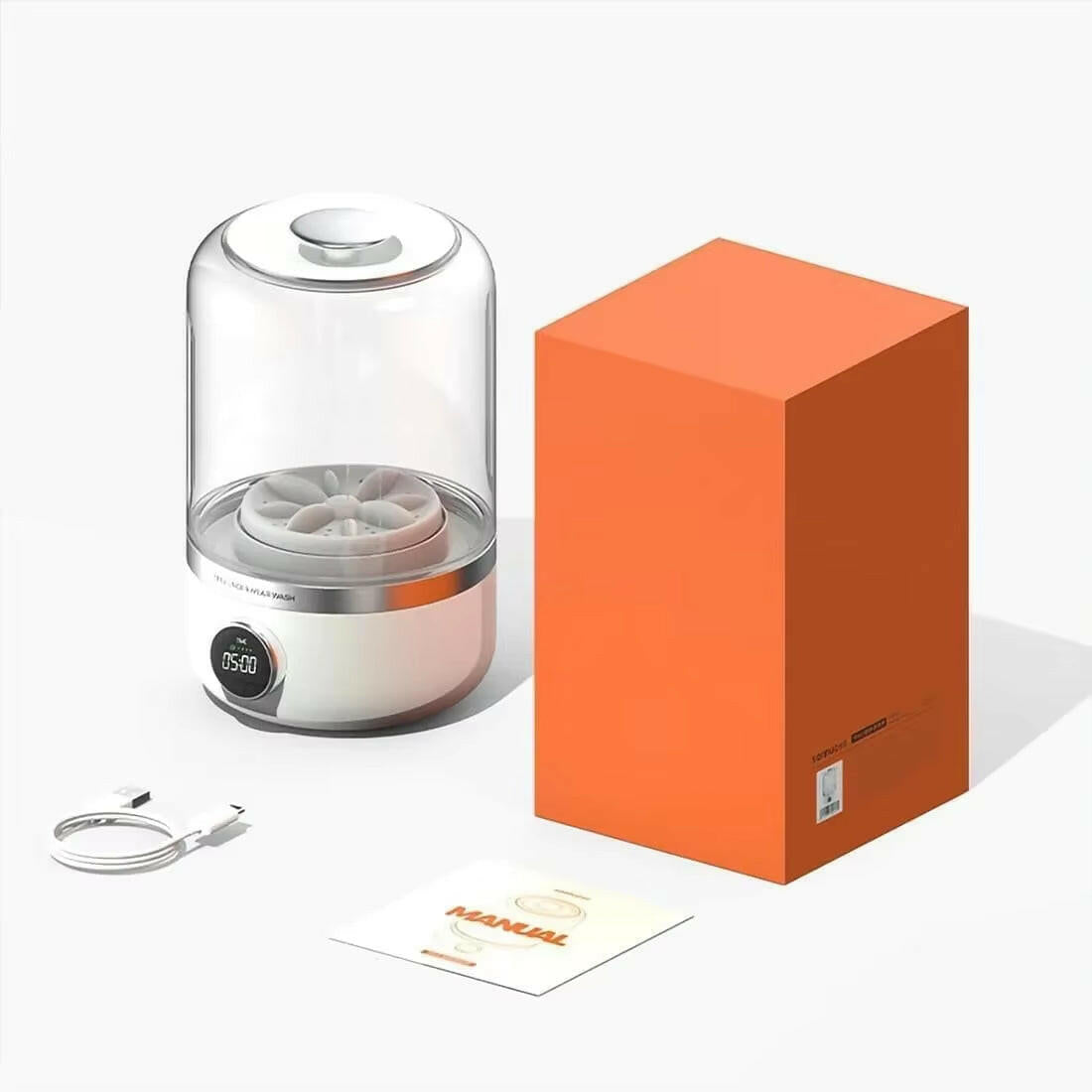 Compact Portable Wireless Underwear Washer - USB Rechargeable, 1L Capacity, 4000mAh Battery, Ideal for Travel, RVs & Small Spaces - Gentle Cleaning & Quick Drying.