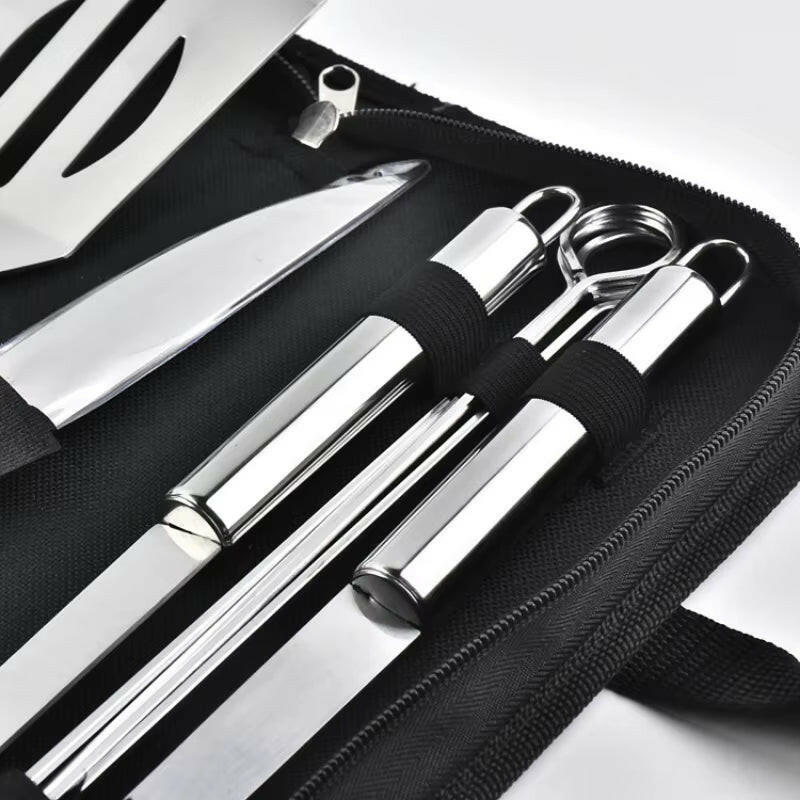 Ultimate Grillmaster Kit | Stainless Steel BBQ Tools | Portable Case .