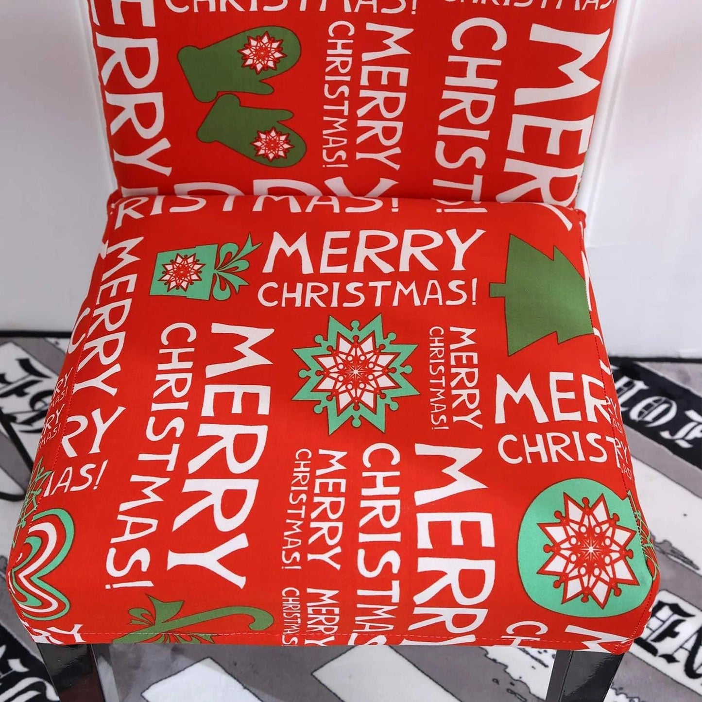 6‑Pack Stretch Christmas Chair Covers – Festive Dining Room Slipcovers.