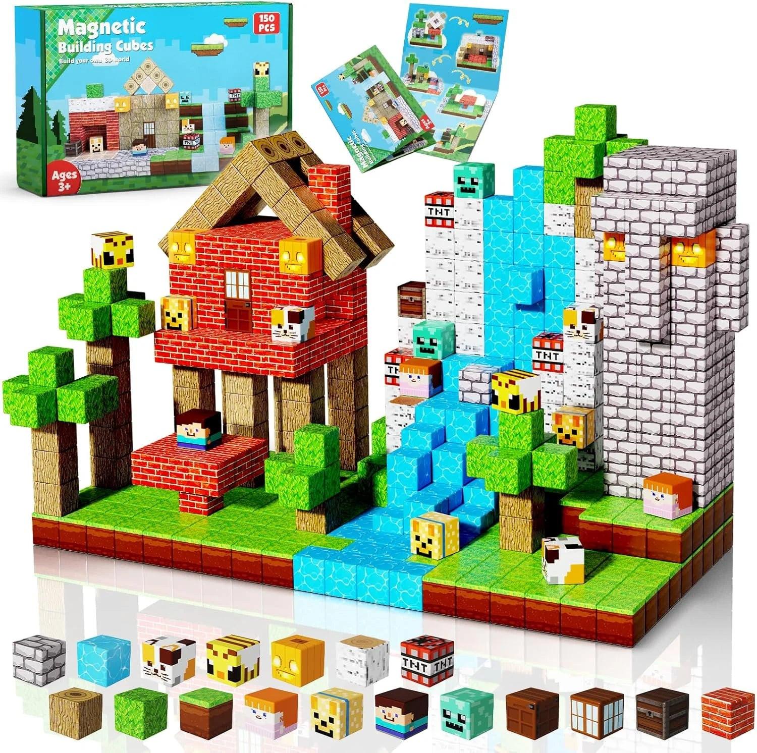 Stack, Build & Learn – 150PCS Montessori‑Style Magnetic Building Cubes for STEM Creativity.