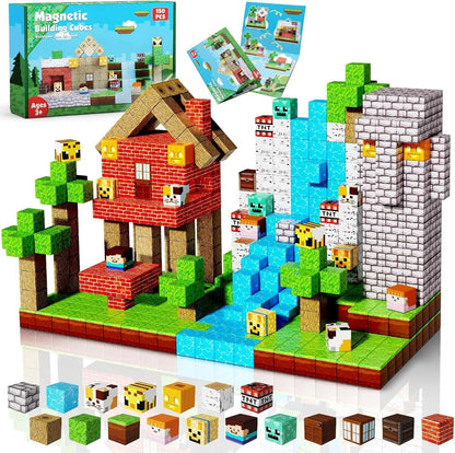 Stack, Build & Learn – 150PCS Montessori‑Style Magnetic Building Cubes for STEM Creativity.