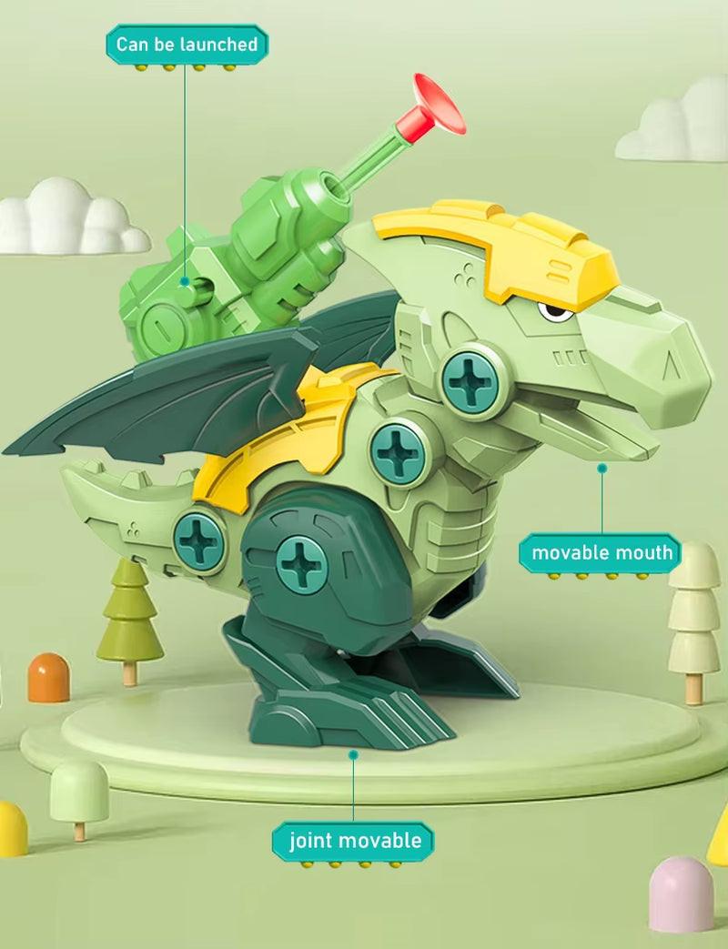 Build, Play & Battle – 3D DIY Dinosaur Puzzle Toy with Screwdriver & Soft Bullet Launcher.