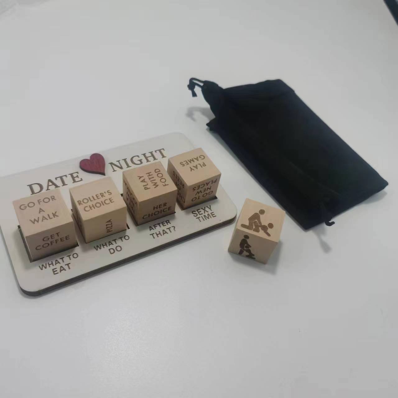Cozy date night idea featuring unique wooden dice for fun and memorable moments