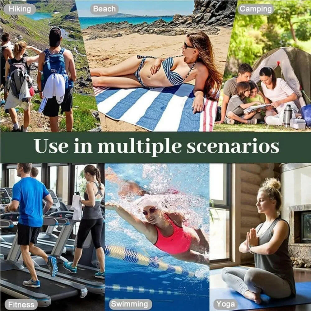 Magnetic Beach Towel – Quick-Dry, Sand-Resistant & Travel-Ready (190×76cm).