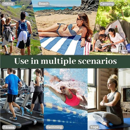 Magnetic Beach Towel – Quick-Dry, Sand-Resistant & Travel-Ready (190×76cm).