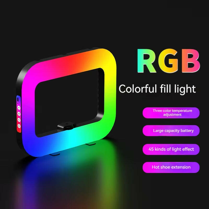Versatile Handheld LED Ring Light – Customizable RGB Lighting for Any Occasion.