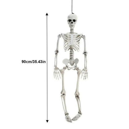 90CM Poseable Human Skeleton – Hanging Halloween Prop for Haunted House & Garden Décor