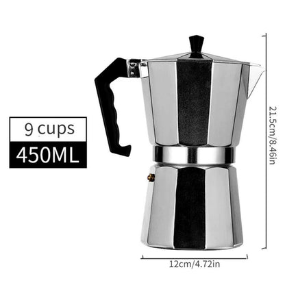 Aluminum Italian Octagonal Moka Coffee Kettle - Authentic Traditional Coffee  Pot for Home, Office, Travel, and Outdoor Use.