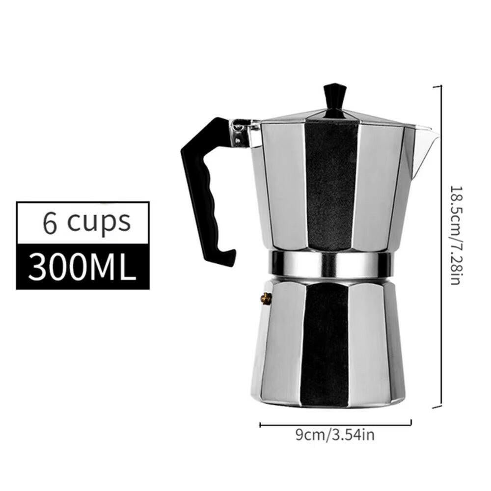 Aluminum Italian Octagonal Moka Coffee Kettle - Authentic Traditional Coffee  Pot for Home, Office, Travel, and Outdoor Use.