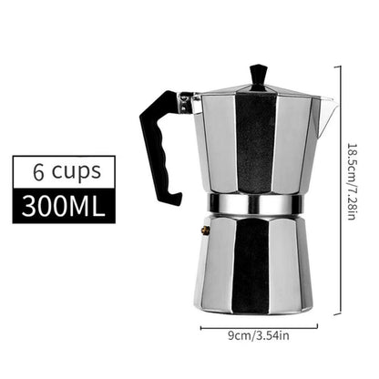 Aluminum Italian Octagonal Moka Coffee Kettle - Authentic Traditional Coffee  Pot for Home, Office, Travel, and Outdoor Use.