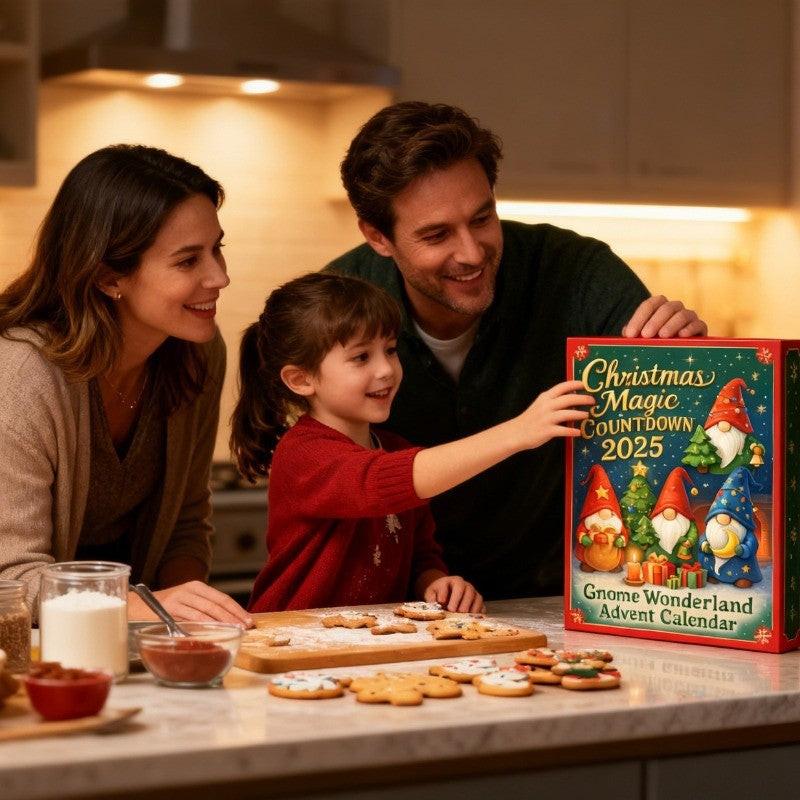 Gnome Wonderland Advent Calendar – 24 Hand-Painted Ornaments | A Whimsical Countdown for Holiday Joy.