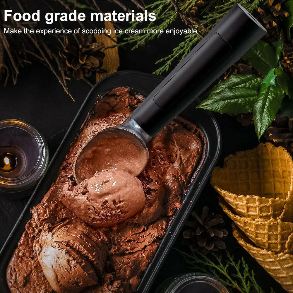 Rechargeable Electric Heated Ice Cream Scoop with LED Display – Effortlessly Softens Hard Ice Cream, Easy to Clean