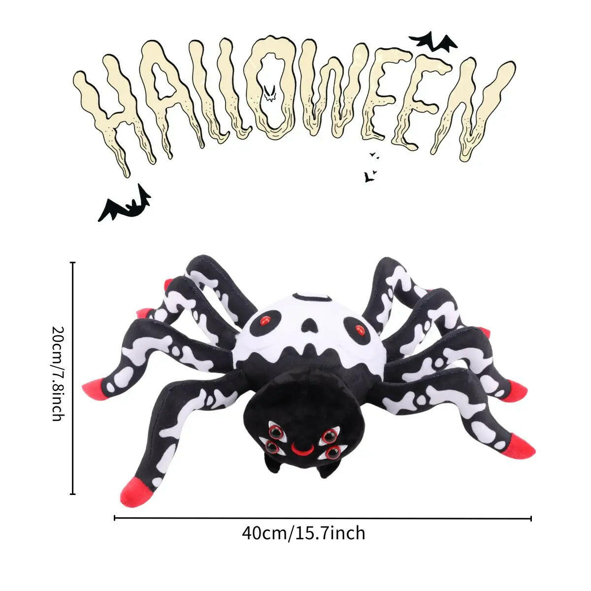 Halloween Spider Plush Toys Scary Skeleton Spider Spider Stuffed Animals Halloween Plushies Kids Toys Gifts Halloween Decoration