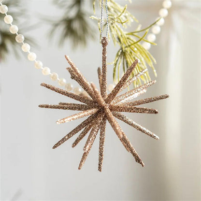 Exploding Star Christmas Tree Topper – Champagne & White Accent.