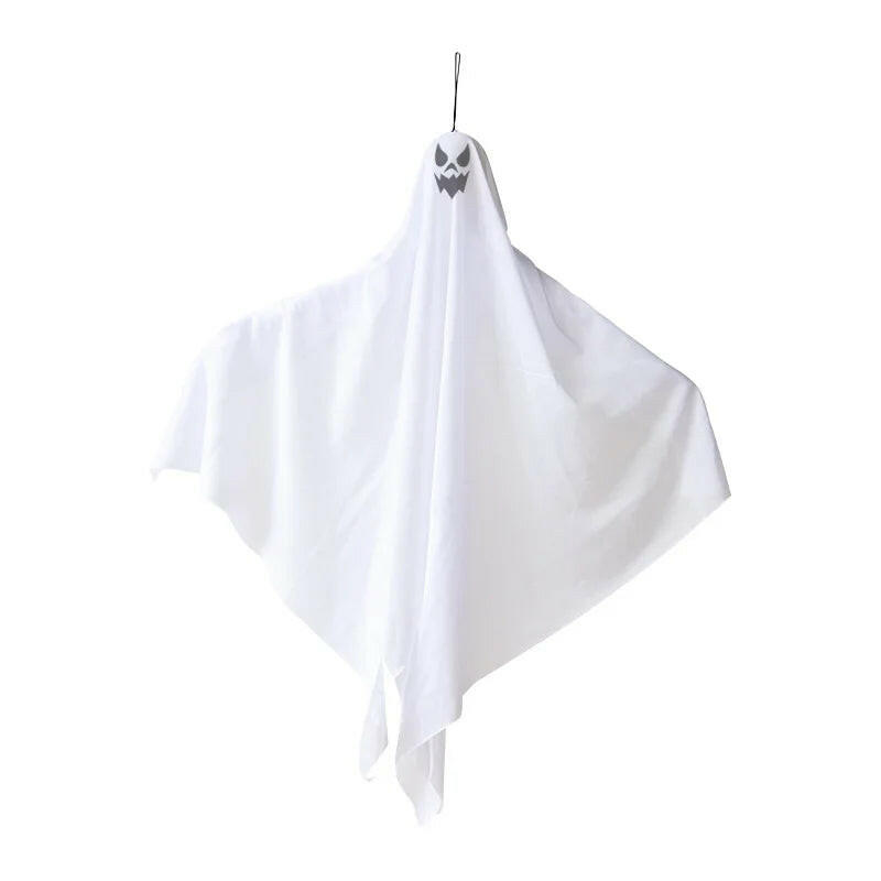 2025 Hanging Skull Ghost – Adjustable Arms & Wind-Tattered Fabric for Haunted House & Outdoor Halloween Decor (60×85cm)